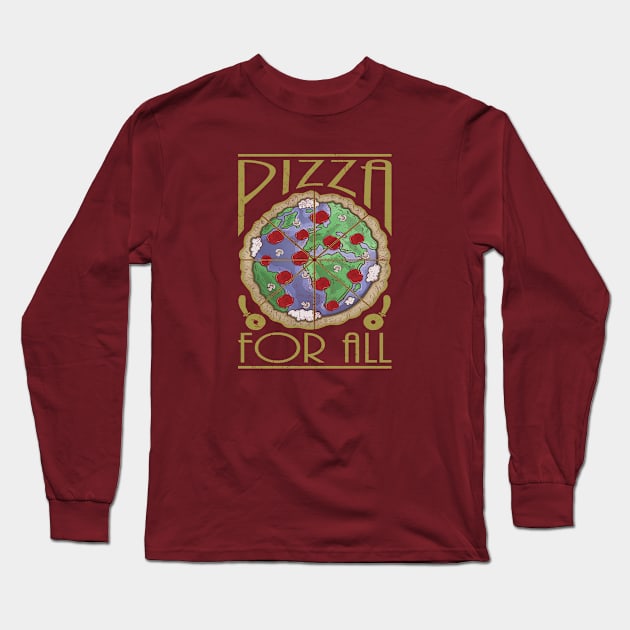 Pizza For All Long Sleeve T-Shirt by FrontalLobe